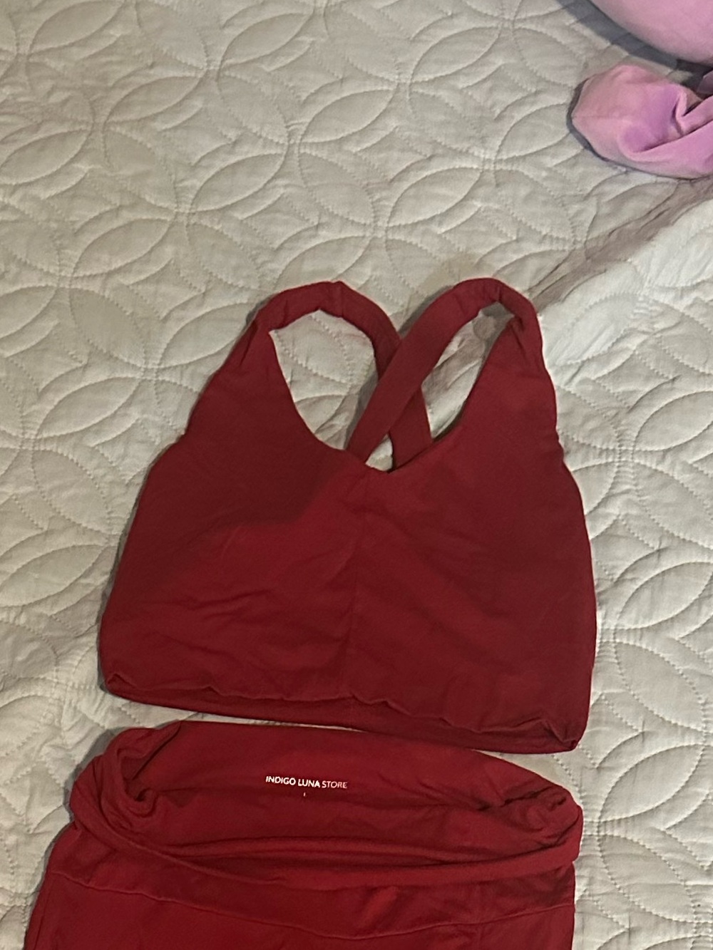Indigo Red Crop Top and Maxi Skirt Set